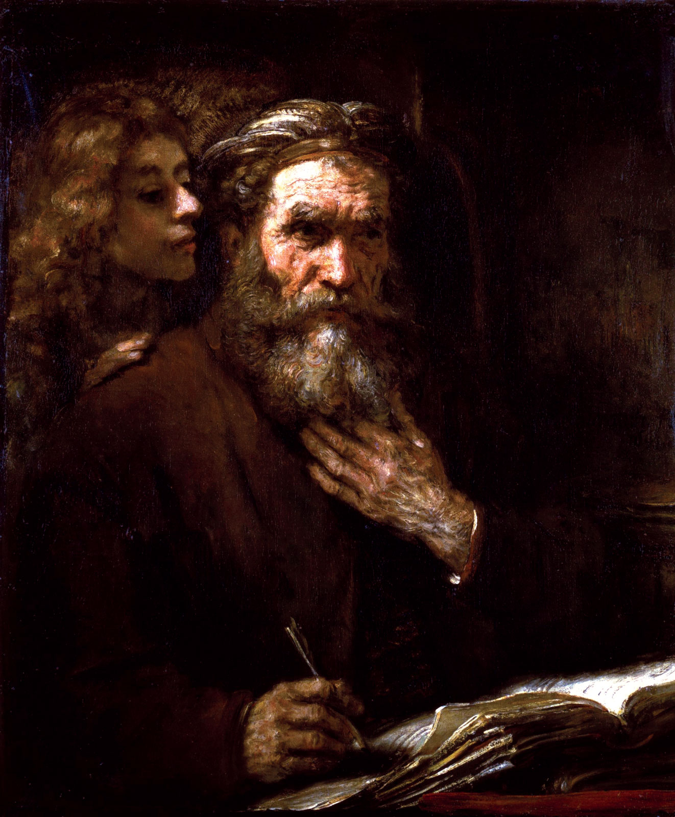 Рембрандт ван Рейн. Евангелист Матфей и ангел. 1661.