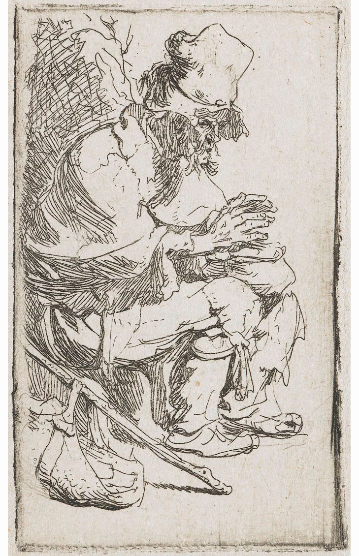Рембрандт ван Рейн. Нищий с грелкой. 1630.                                        .