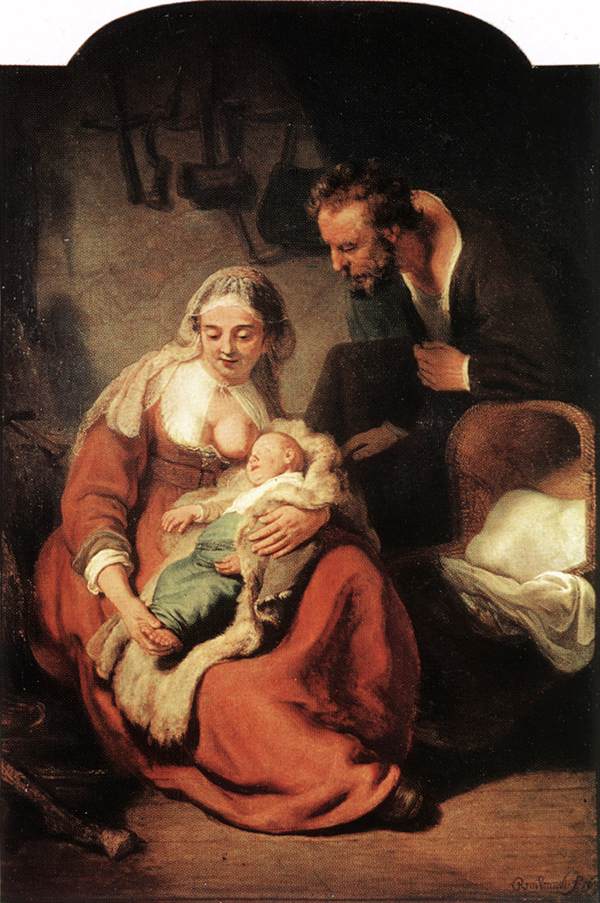 Рембрандт ван Рейн. Святое семейство. 1630.                                       .