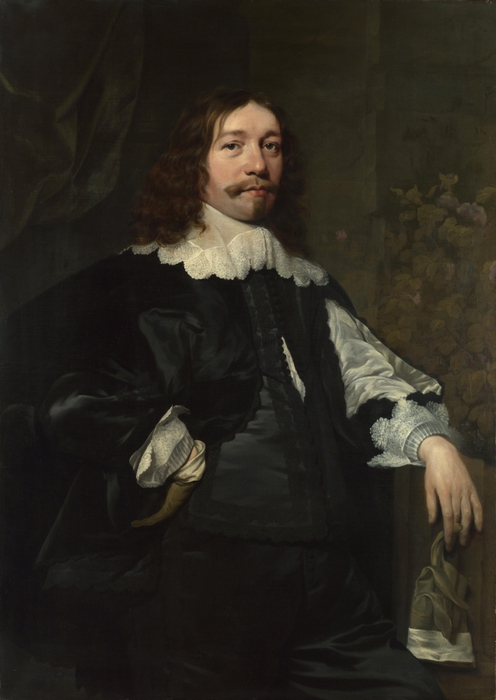 Бартоломеус ван дер Гельст. Портрет мужчины в чёрном, держащего перчатки. 1641.                                       .