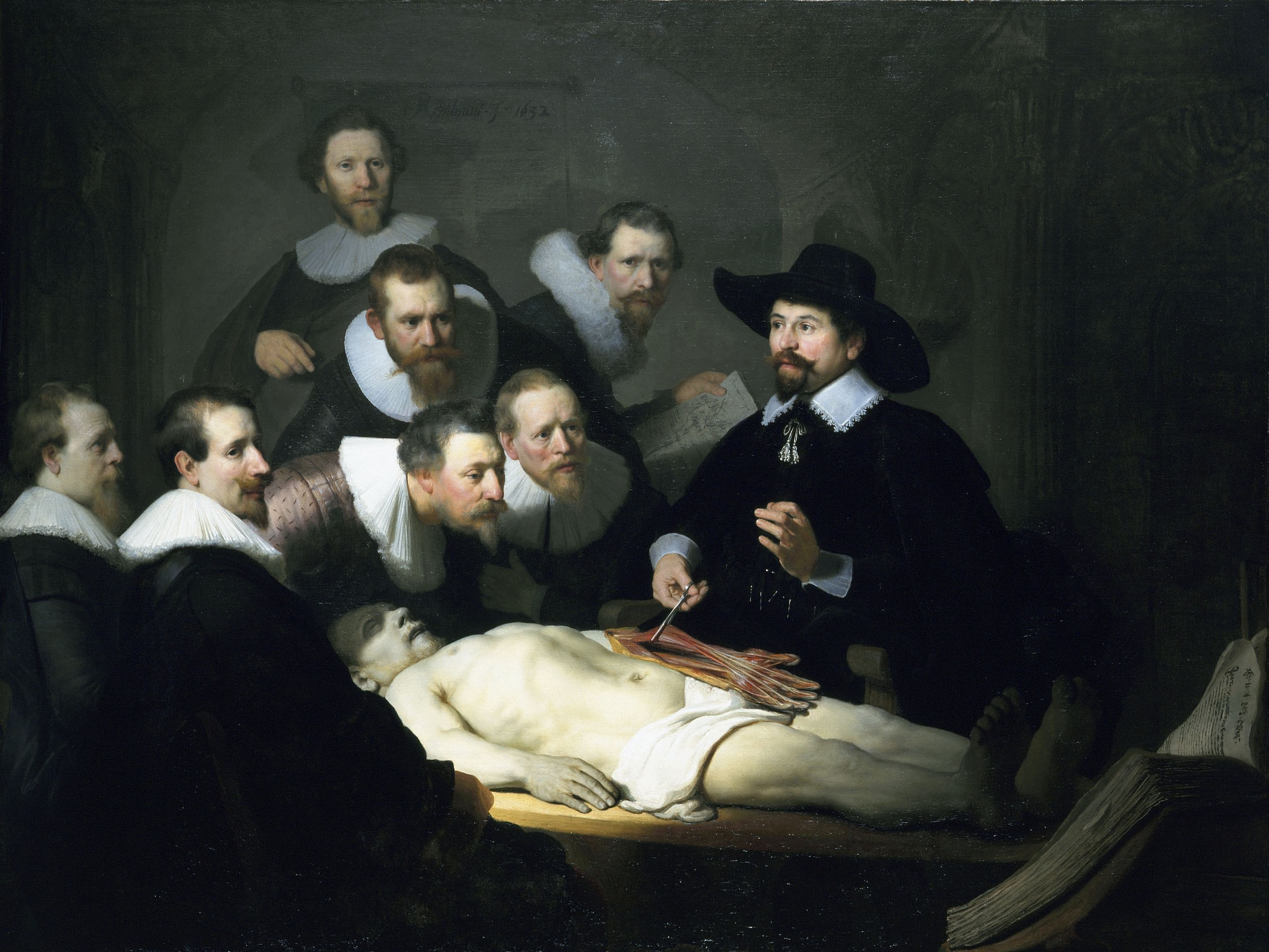 Рембрандт ван Рейн. Урок анатомии доктора Николаса Тульпа. 1632.                                         .
