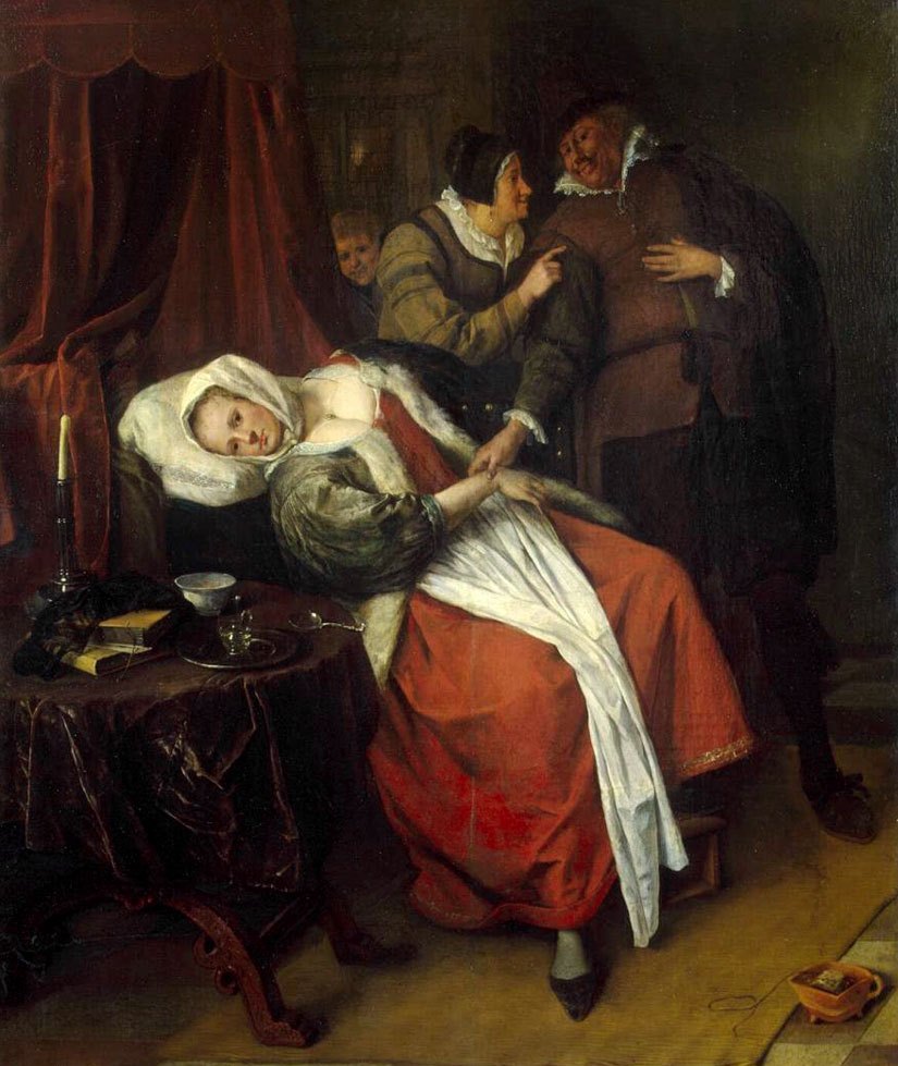 Ян Стен. Больная и врач. 1659-1660.