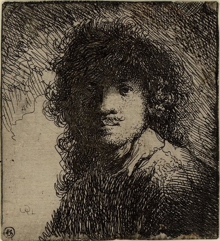 Рембрандт ван Рейн. Автопортрет. 1629.                                        .