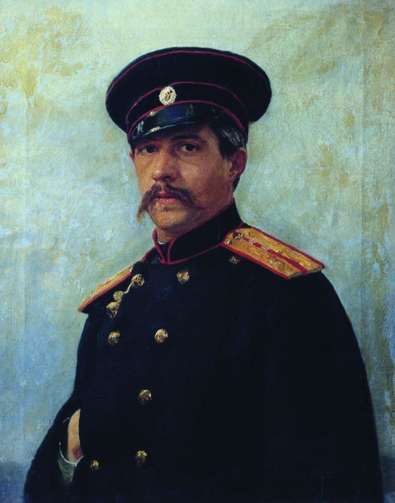 И. Репин. Портрет военного инженера, штабс-капитана А. А. Шевцова (1847-1919), брата жены художника. 1876.