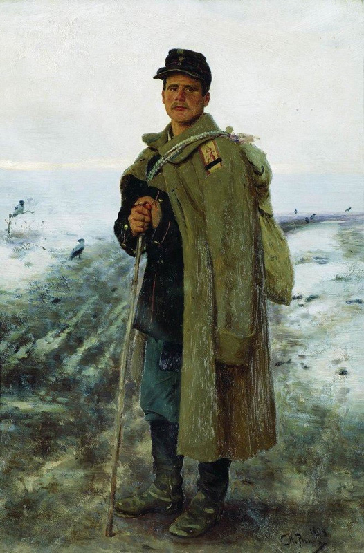 И. Репин. На родину. Герой минувшей войны. 1878.