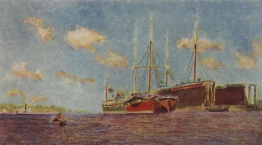 И. Левитан. Свежий ветер. Волга. 1890.