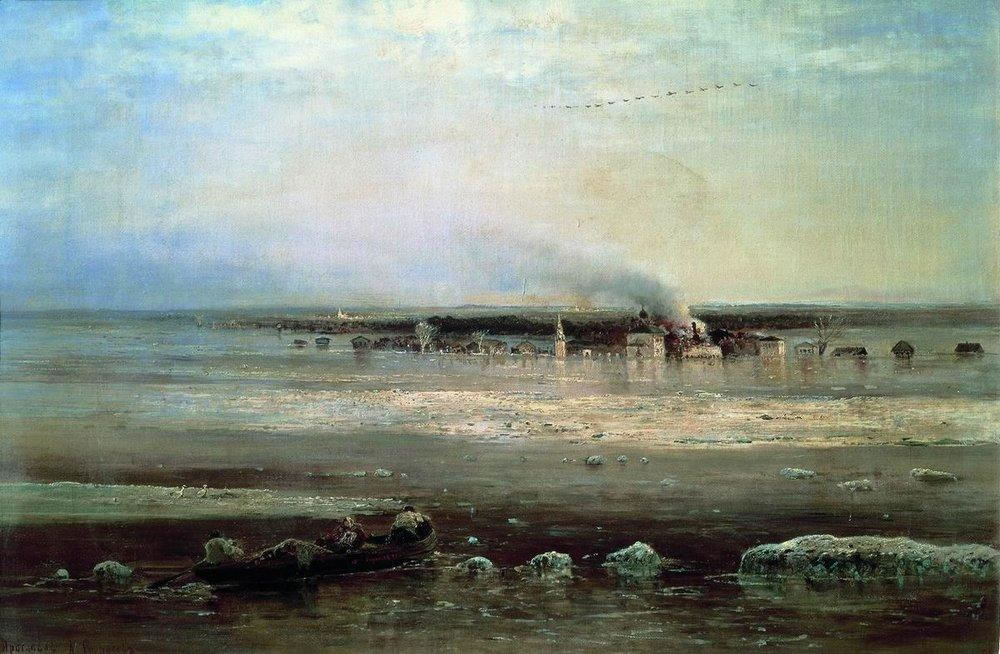 А. Саврасов. Разлив Волги под Ярославлем. 1871.