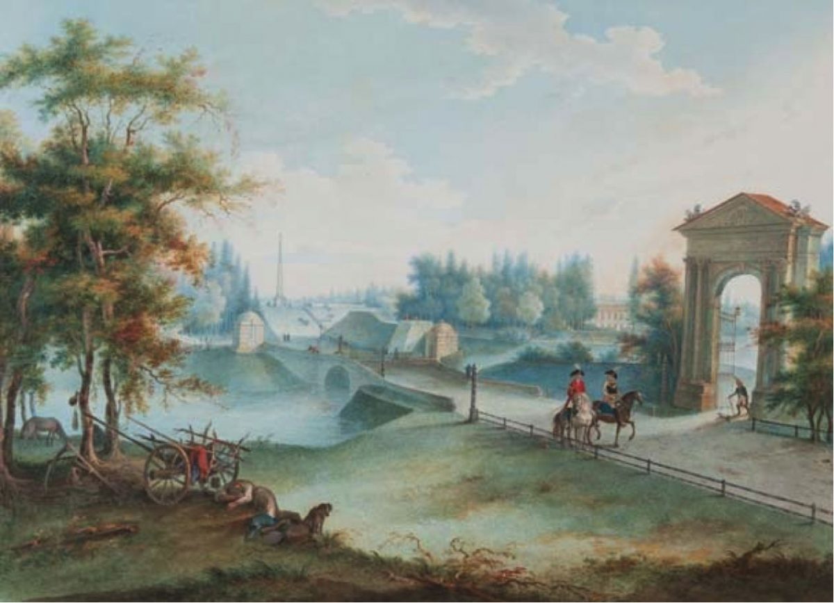 Г. С. Сергеев. "Вид на Адмиралтейские ворота и мост с кордегардиями". 1798.