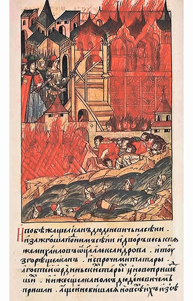"Тверское восстание". Миниатюра XVI века.