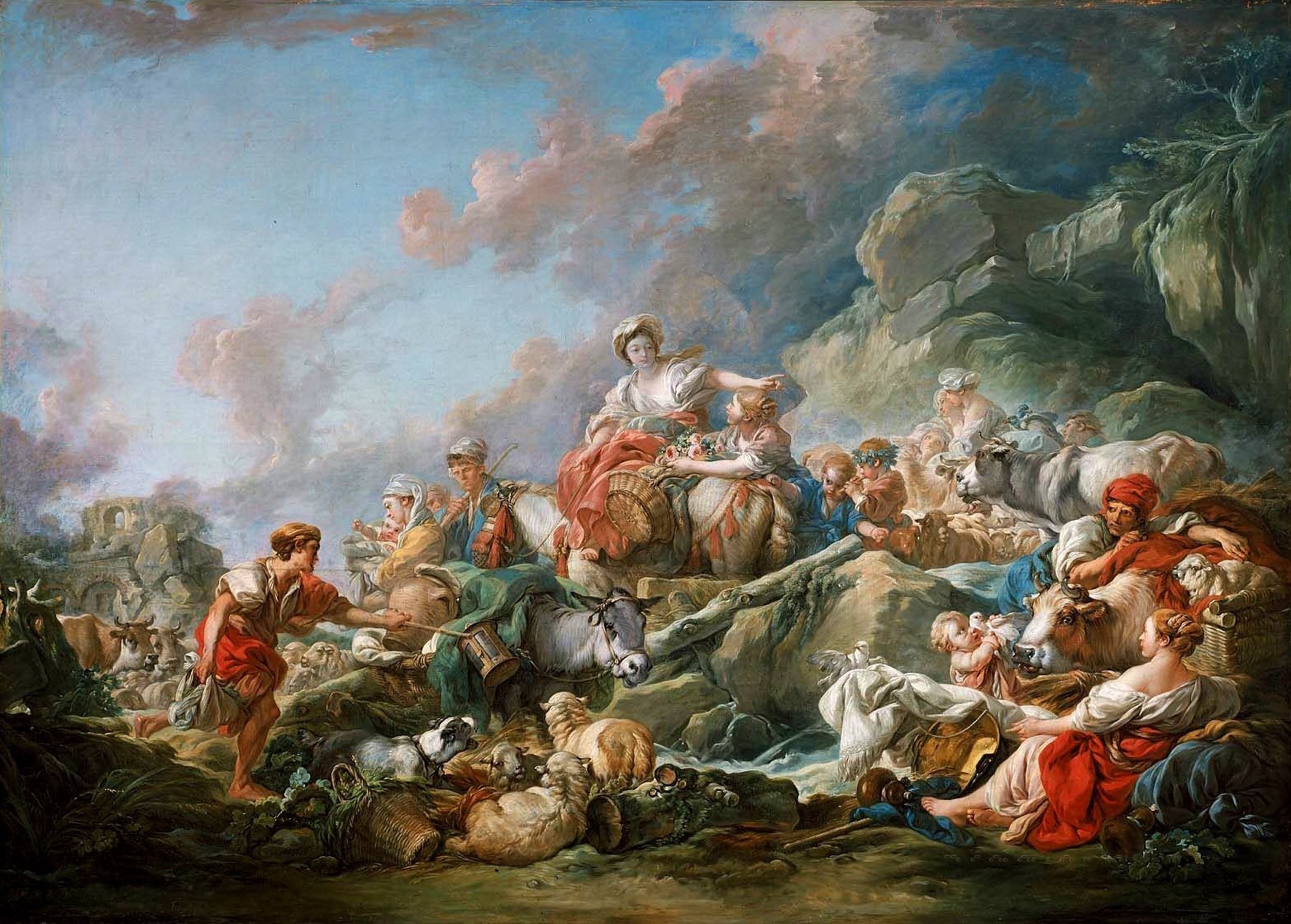 Франсуа буше. "Возвращение с рынка". 1767. Музей искусств, Бостон.