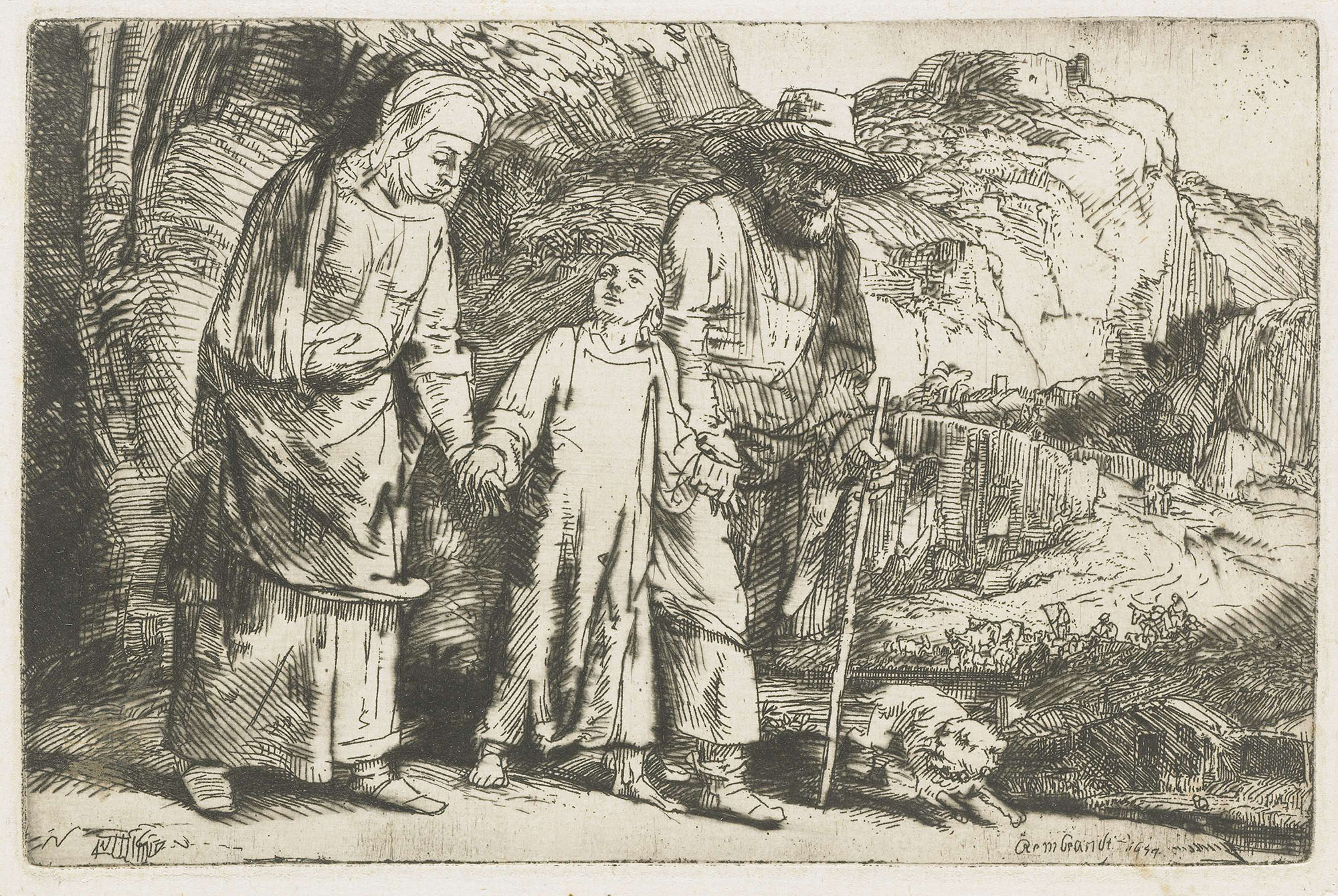 Рембрандт Харменс ван Рейн. "Отрок Христос возвращается с Иосифом и Девой Марией из иерусалимского храма". 1654.