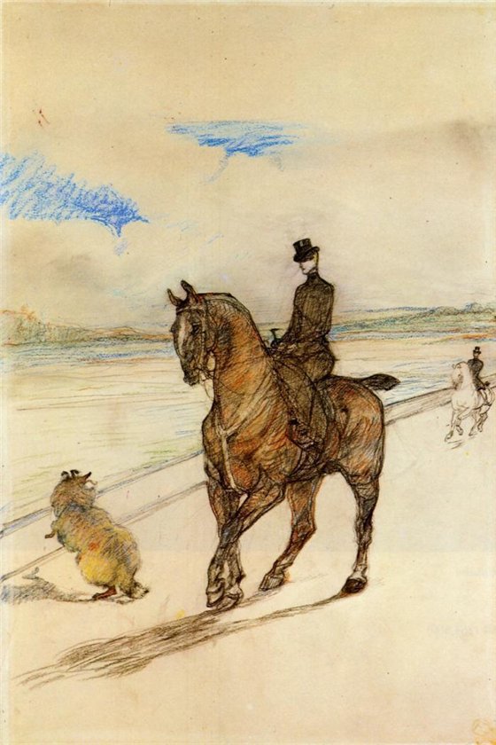 Анри де Тулуз-Лотрек. Всадница. 1899.