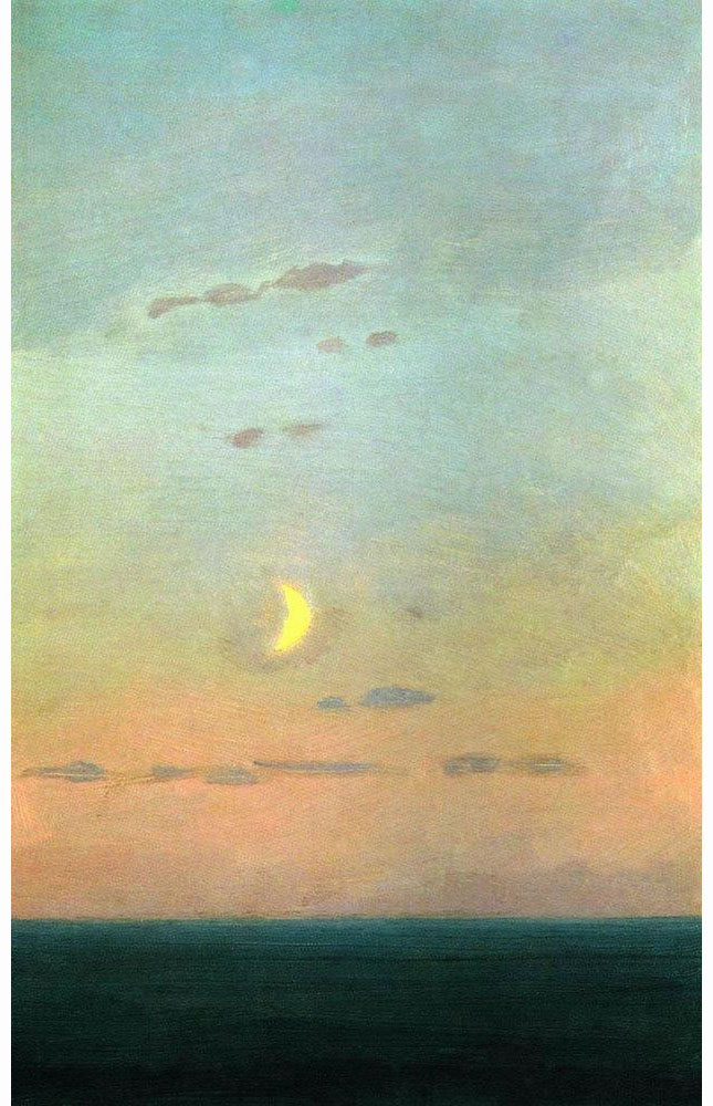 Архип Иванович Куинджи. "Лунный серп на фоне заката". 1898-1908.
