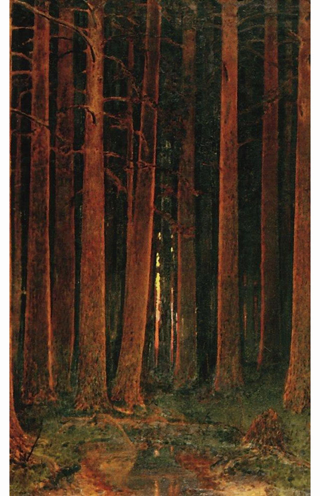 Архип Иванович Куинджи. "Закат солнца в лесу". 1878.