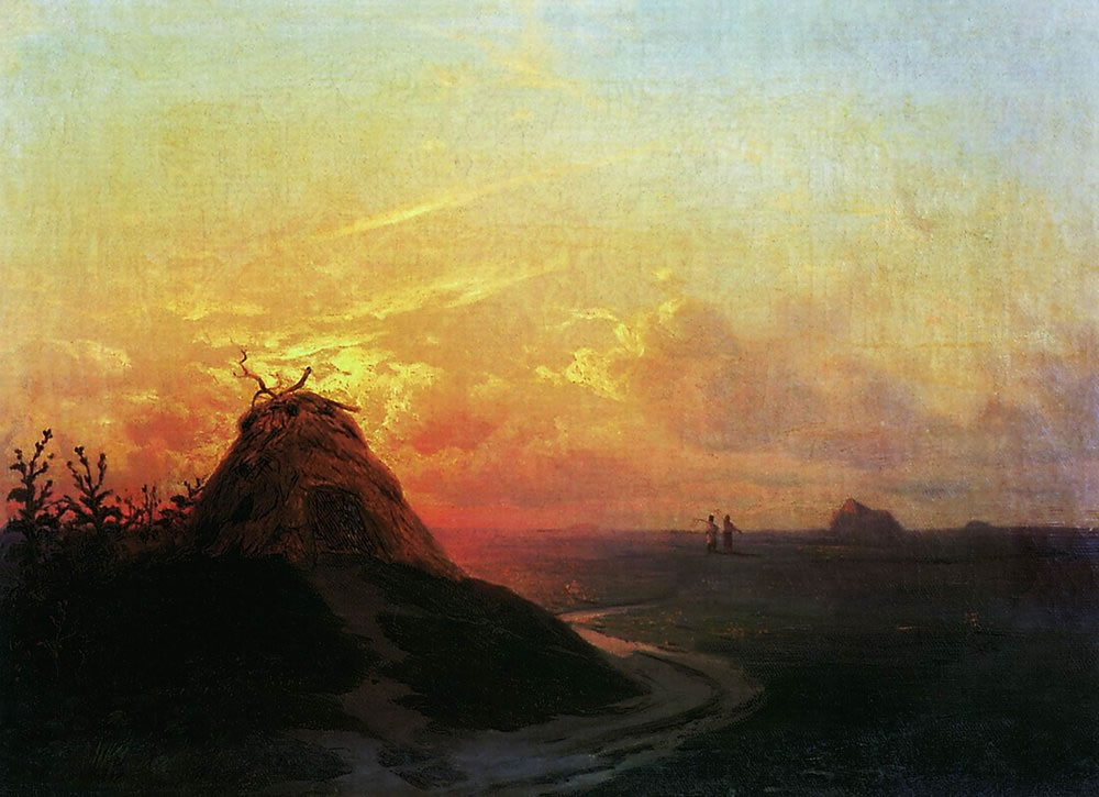 Иван Константинович Айвазовский. "Сжатое поле. Закат". 1861.