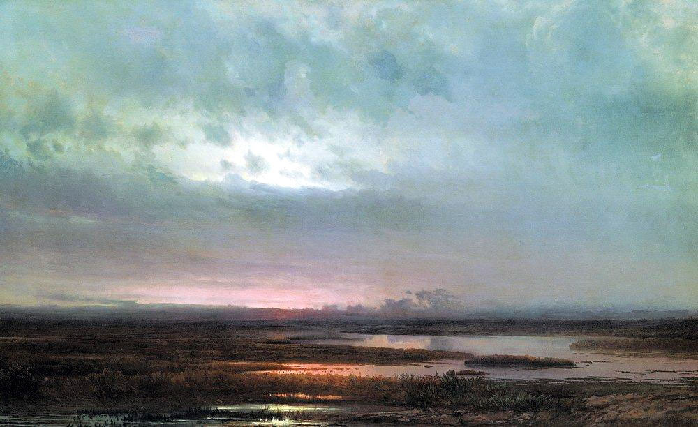 Алексей Саврасов. Закат над болотом. 1871.