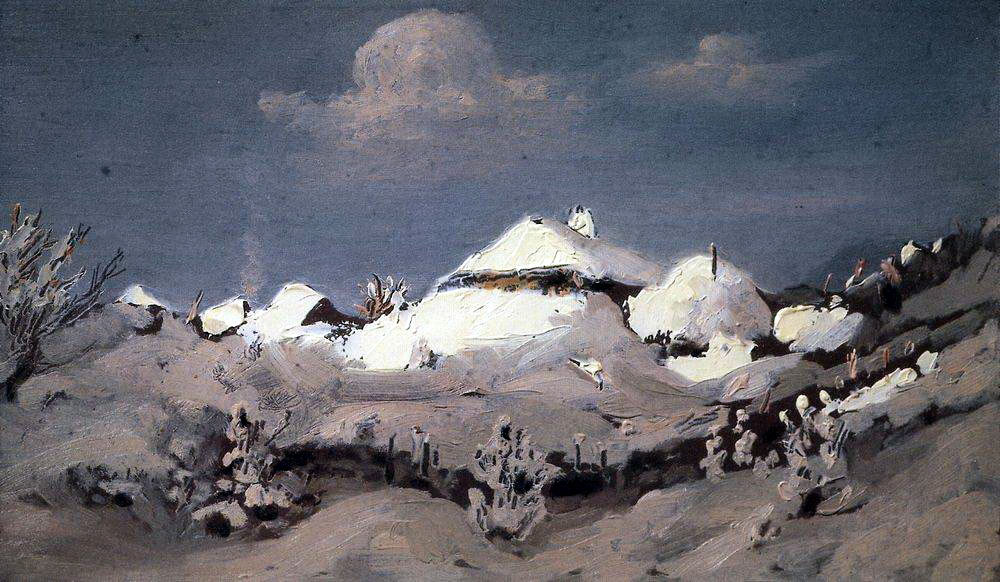 Архип Иванович Куинджи. "Зима. Пятна света на крышах хат". 1890-1895.