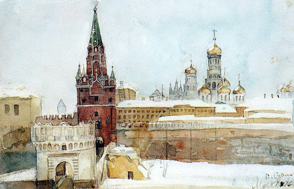 Василий Суриков. Вид на Кремль зимой. 1876.
