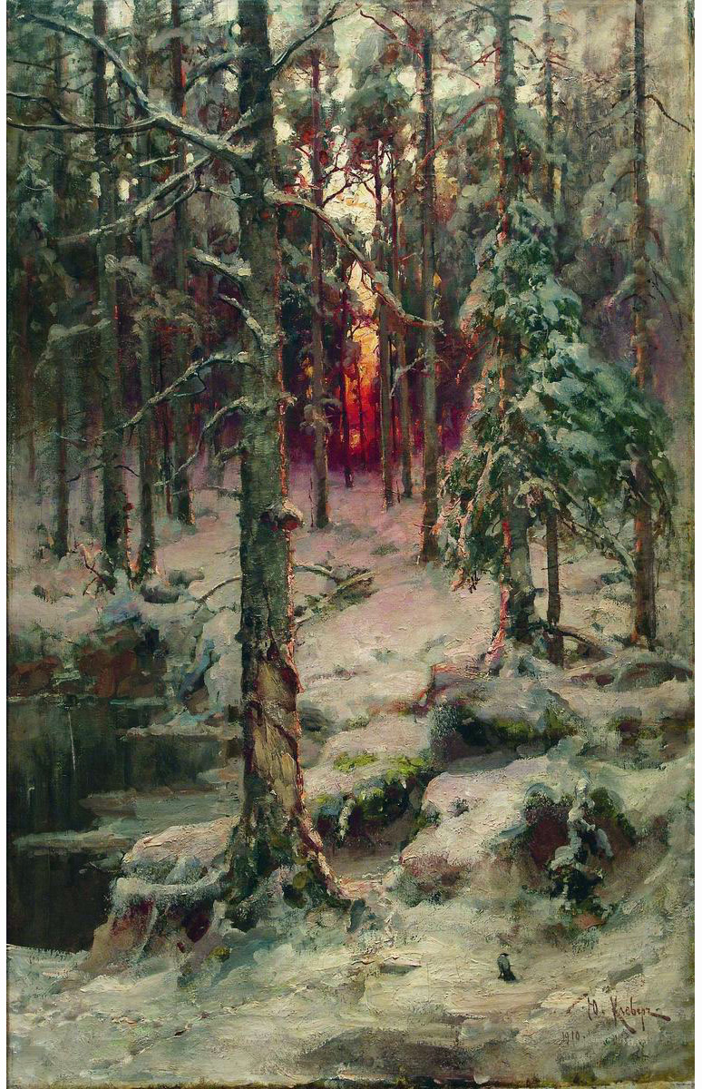 Юлий Клевер. Зима. Сосновый бор. 1910.