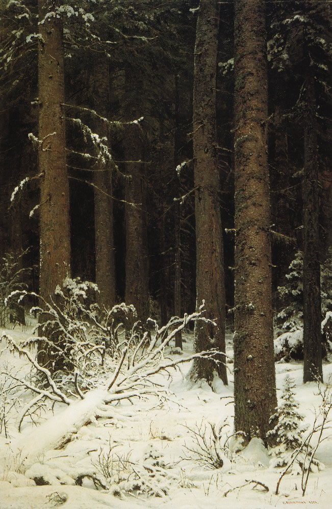 Иван Шишкин. Еловый лес зимой. 1884.