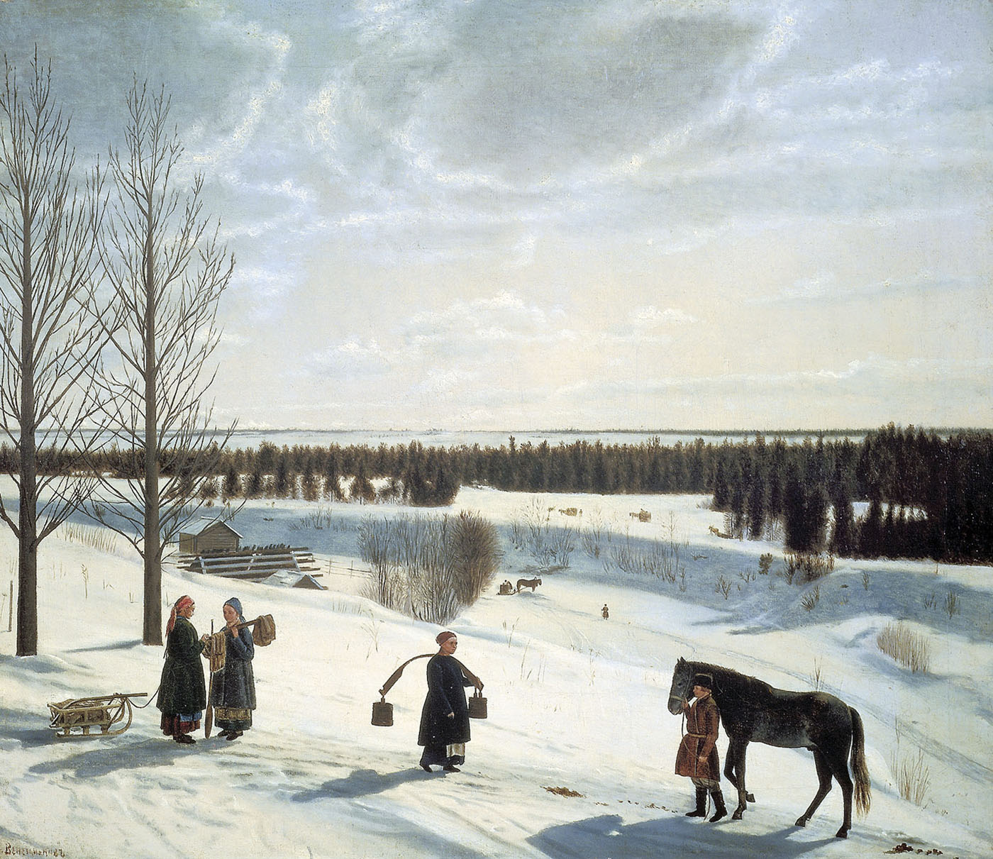 Никифор Крылов. Зимний пейзаж. Русская зима. 1827.