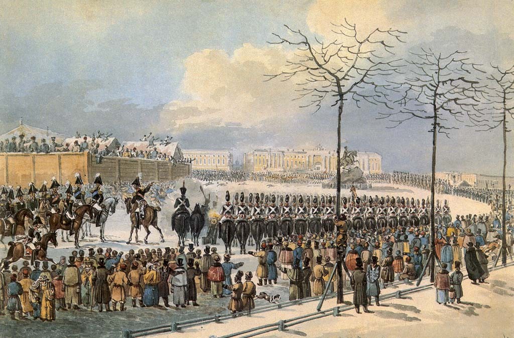 К. Кольман. 14 декабря 1825 года на Сенатской площади. 1830-е.