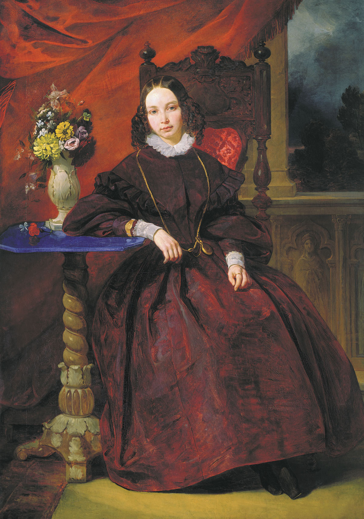 Пётр Басин. Портрет Ольги Владимировны Басиной, жены художника. Между 1838 и 1841.