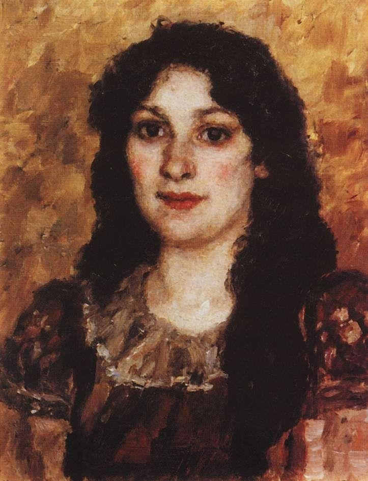 Василий Суриков. Портрет Елизаветы Августовны Суриковой, жены художника. 1888.
