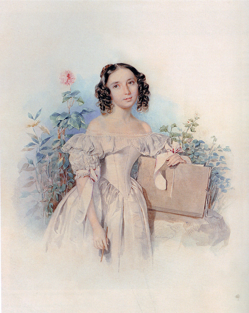 Пётр Соколов. Княжня Елена Васильевна Мещерская (1820-после 1843), с 1842 года жена принца Каликста Бирона (1817-1882).