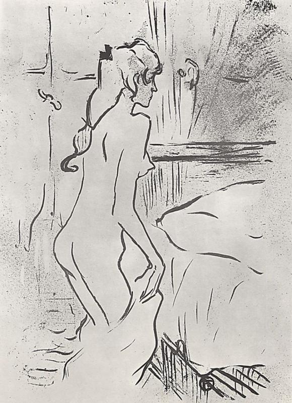 Анри де Тулуз-Лотрек. "Женщина в комнате". Этюд. 1893.