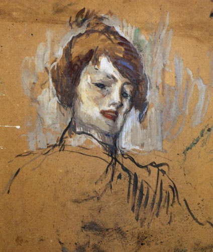 Анри де Тулуз-Лотрек. "Голова женщины". 1896. Фонд Бамберга, Франция.