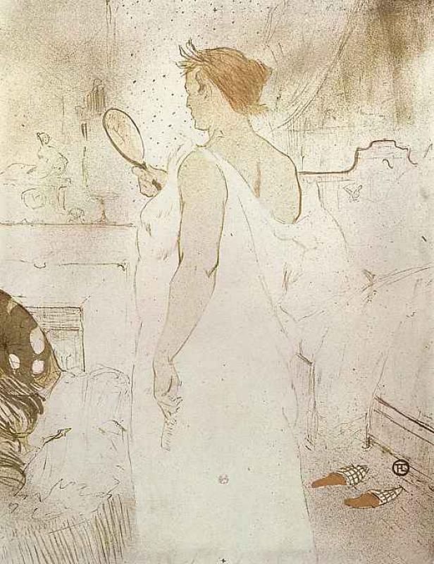 Анри де Тулуз-Лотрек. "Женщина с зеркалом". Серия "Они". 1896.