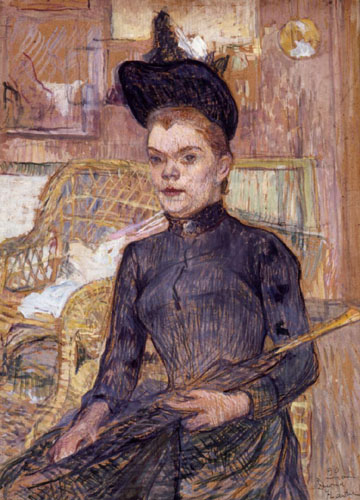 Анри де Тулуз-Лотрек. "Женщина в чёрной шляпе, Берта ла Сурд". 1890.