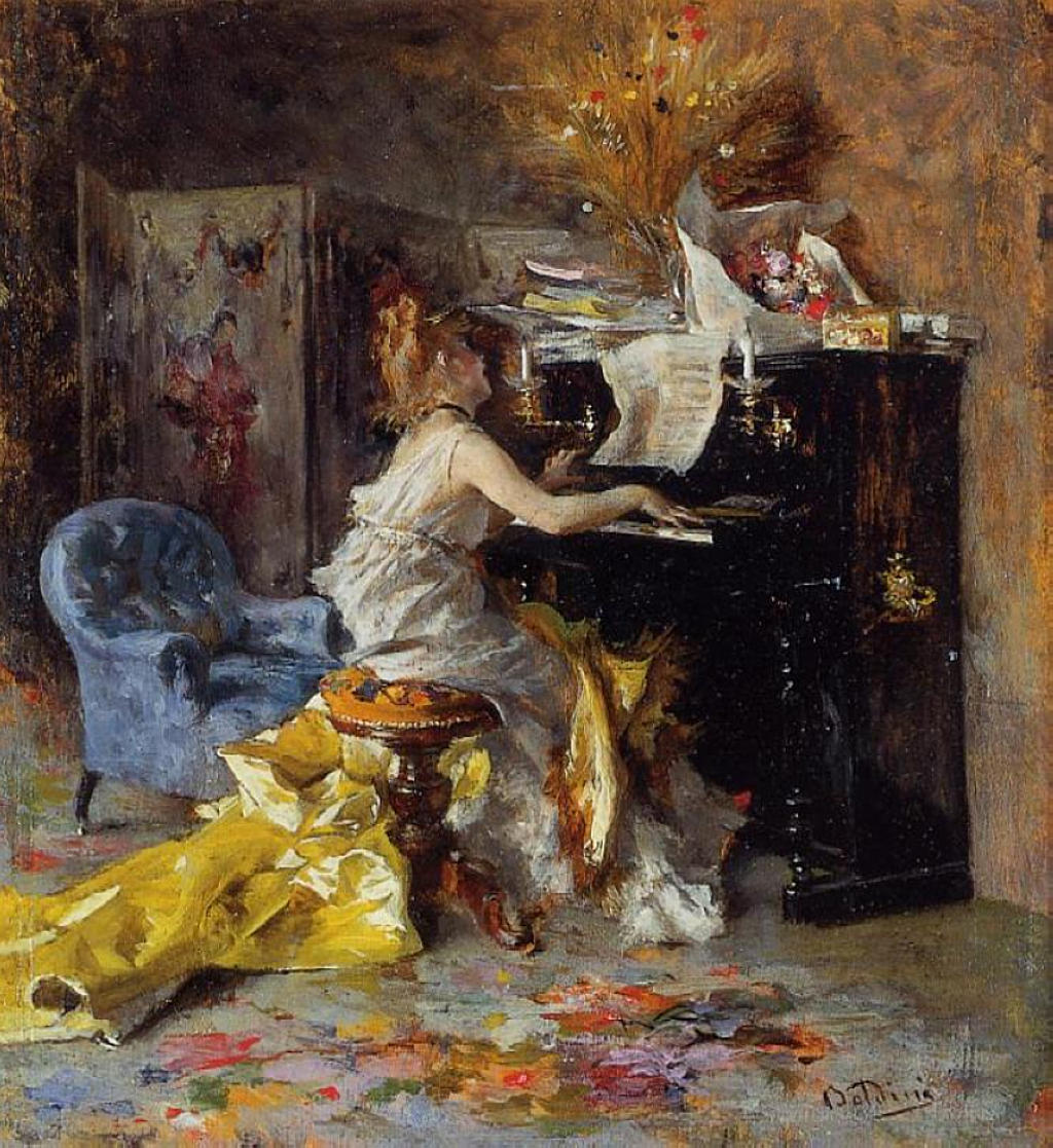 Джованни Больдини. "Женщина за пианино".