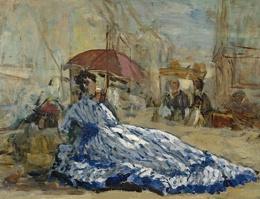 Эжен Буден. "Женщина в синем платье под зонтиком". 1865. Музей современного искусства Андре Мальро, Гавр.