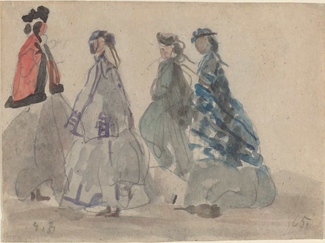 Эжен Буден. "Четыре женщины в Трувиле". 1865. Национальная галерея искусств, Вашингтон.