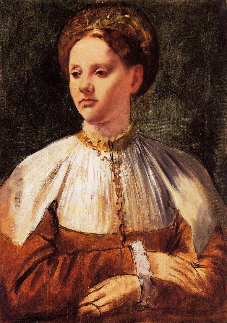 Эдгар Дега. "Портрет молодой женщины". 1858-1859.
