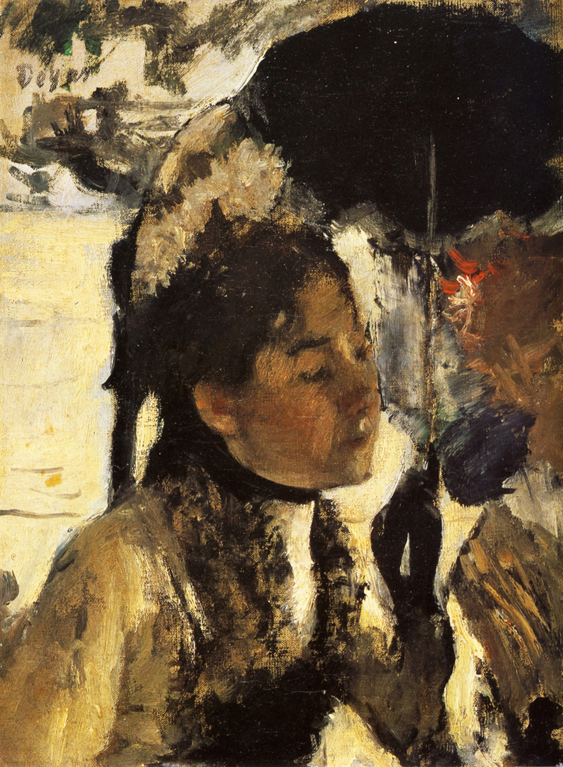 Эдгар Дега. "Тюильри, женщина с зонтиком". 1877.