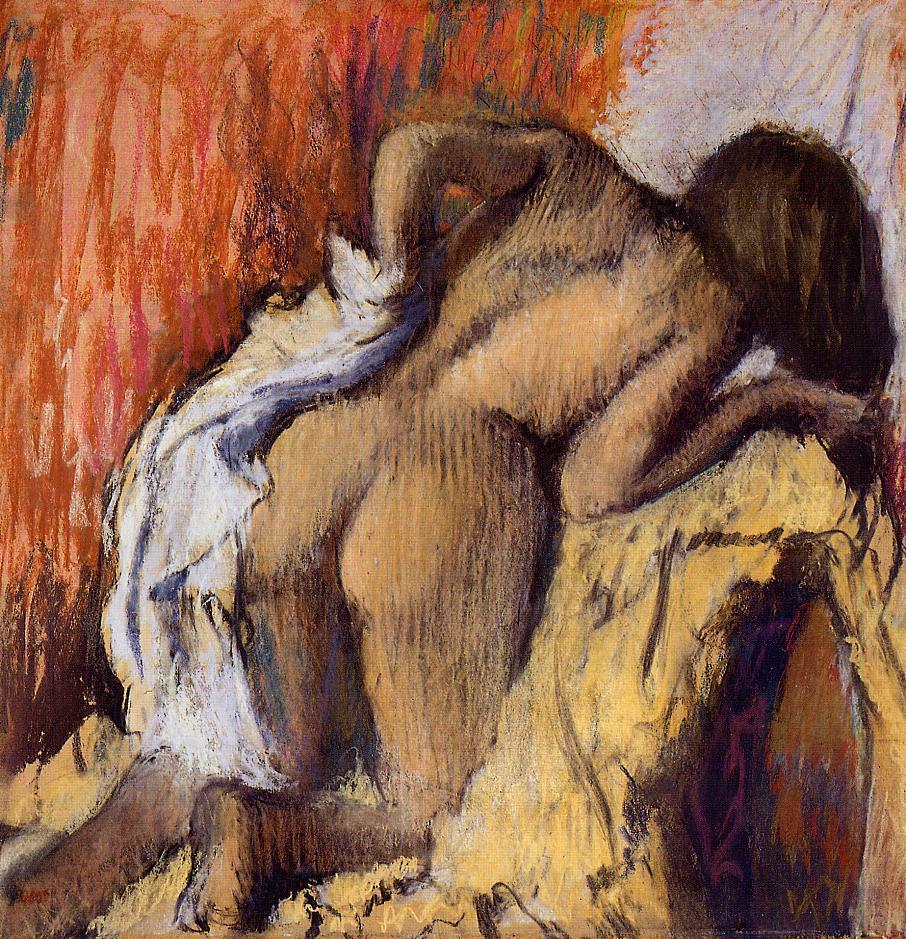Эдгар Дега. "Женщина, вытирающая тело". 1896-1898.