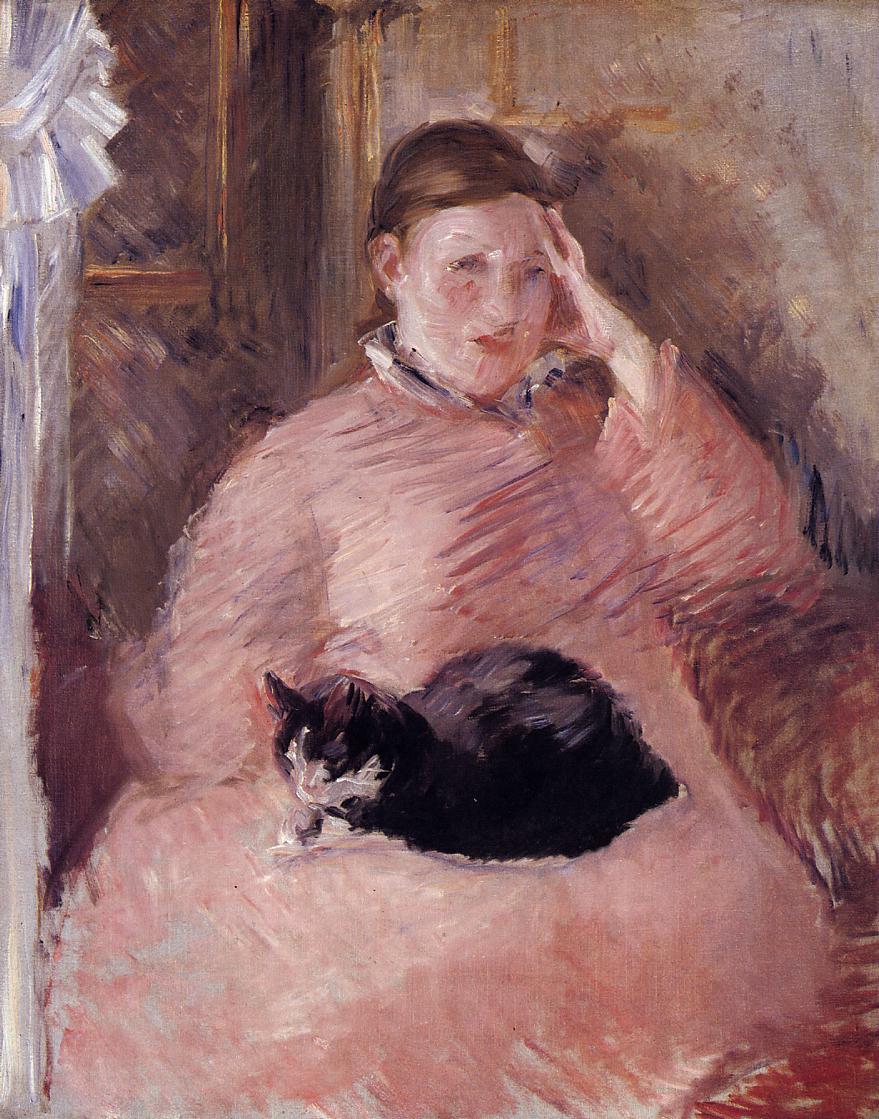 Эдуард Мане. "Женщина с кошкой. Портрет мадам Мане". 1882-1883.