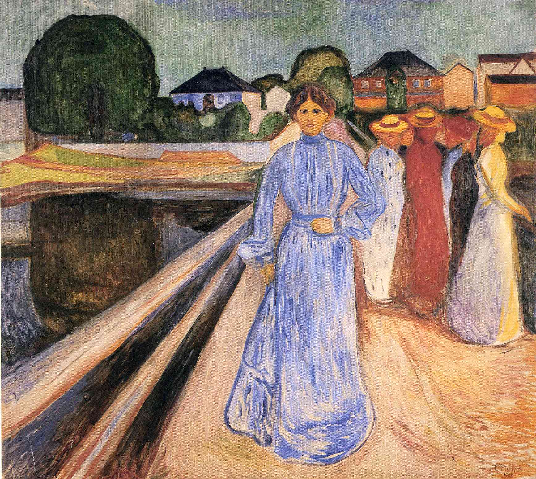 Эдвард Мунк. "Женщины на мосту". 1902. Музей искусств, Берген.