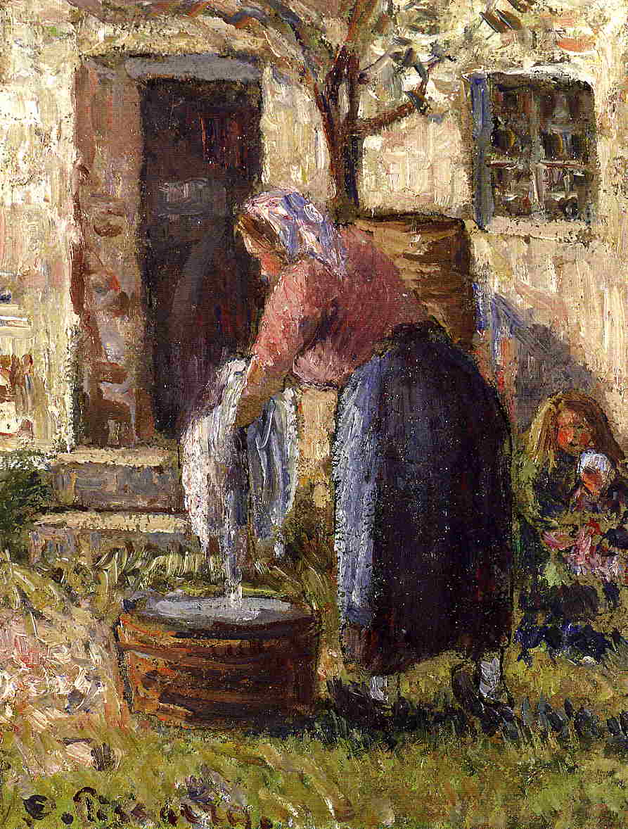 Камиль Писсарро. "Стирающая женщина". 1898.