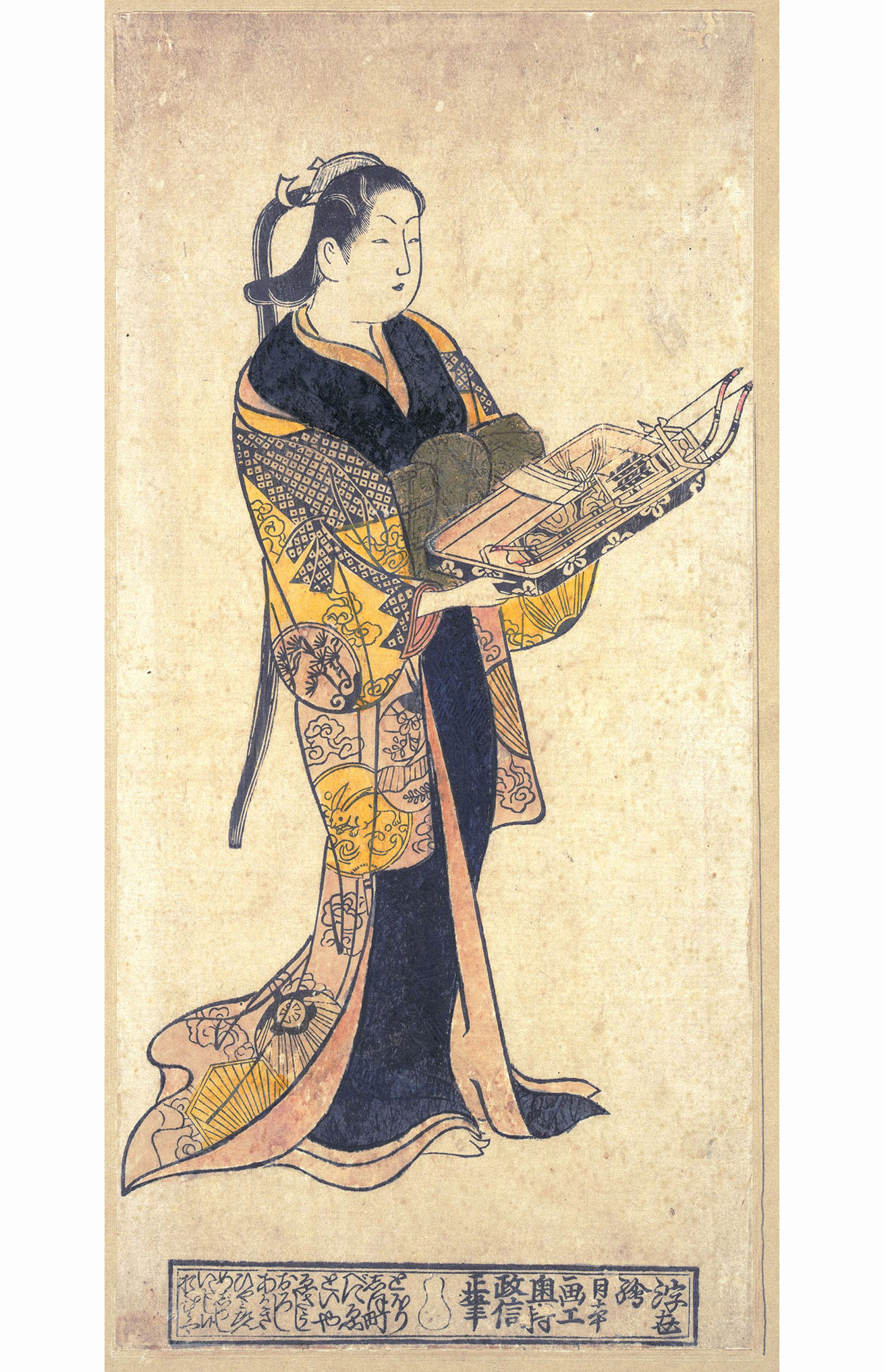 Окумура Масанобу. "Женщина с игрушками для мальчиков". Около 1730.