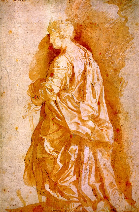 Питер Пауль Рубенс. "Эскиз для статуи святой женщины". 1607. Музей Метрополитен, Нью-Йорк.