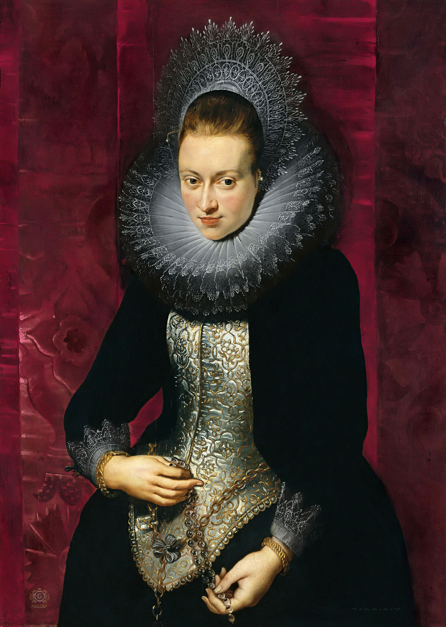 Питер Пауль Рубенс. "Портрет женщины с чётками". Около 1609-1610. Коллекция Тиссен-Борнемиса, Мадрид.