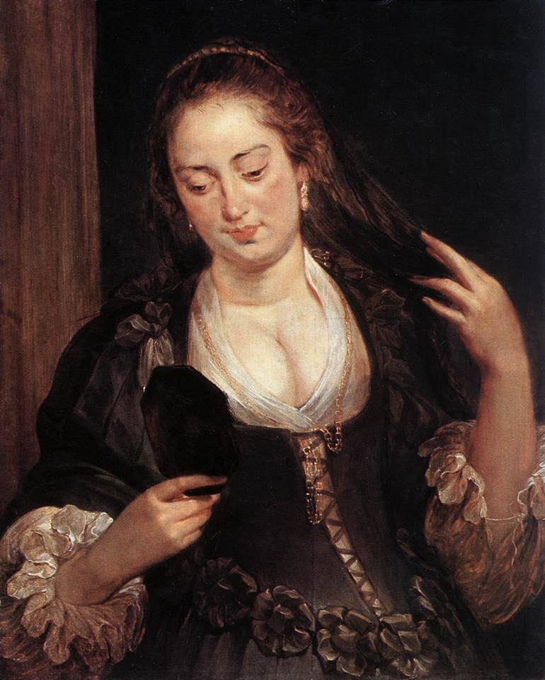 Питер Пауль Рубенс, последователь. "Женщина с зеркалом". 1640.