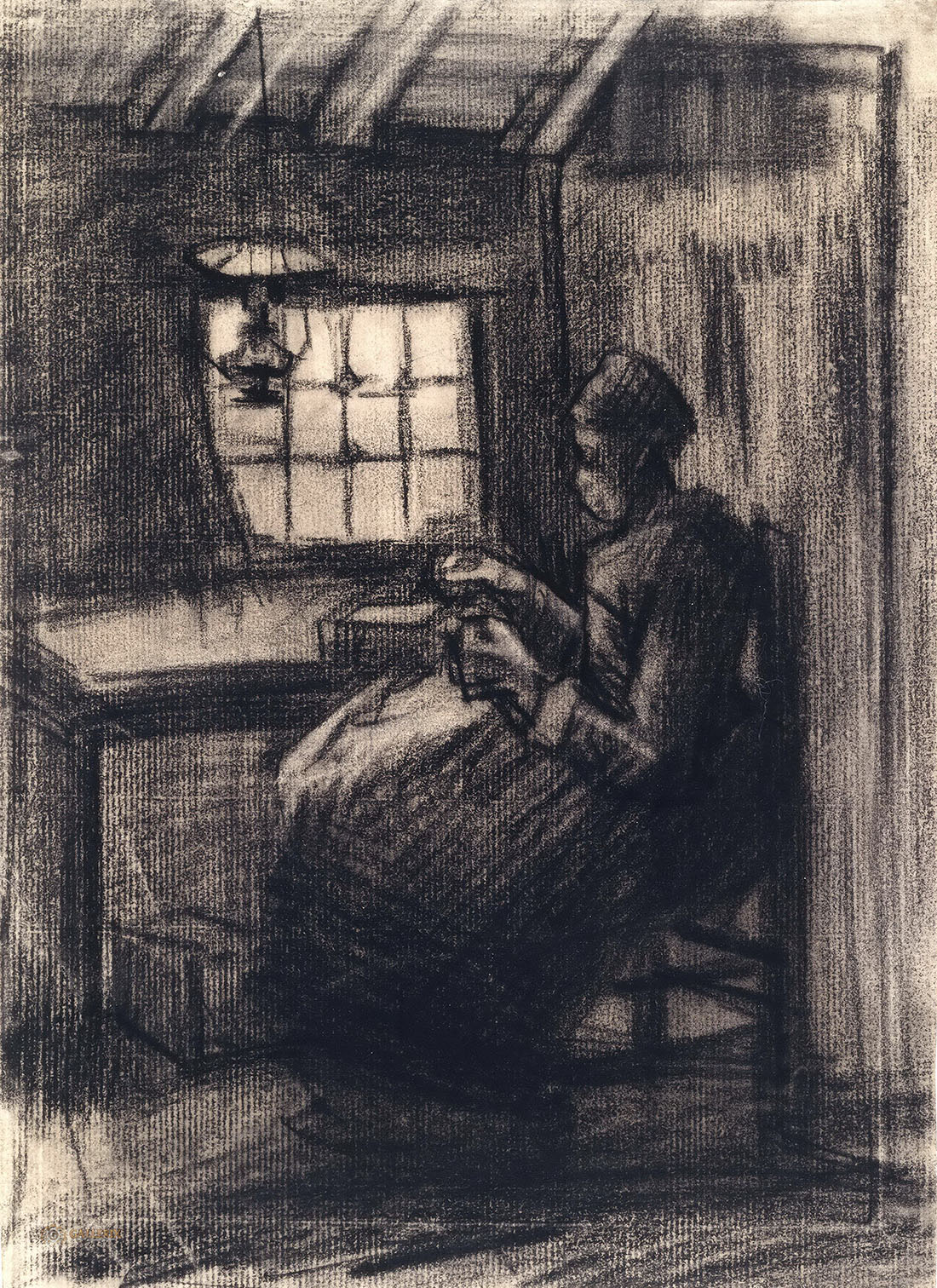 Винсент Ван Гог. "Шьющая женщина". 1885. Музей Ван Гога, Амстердам.