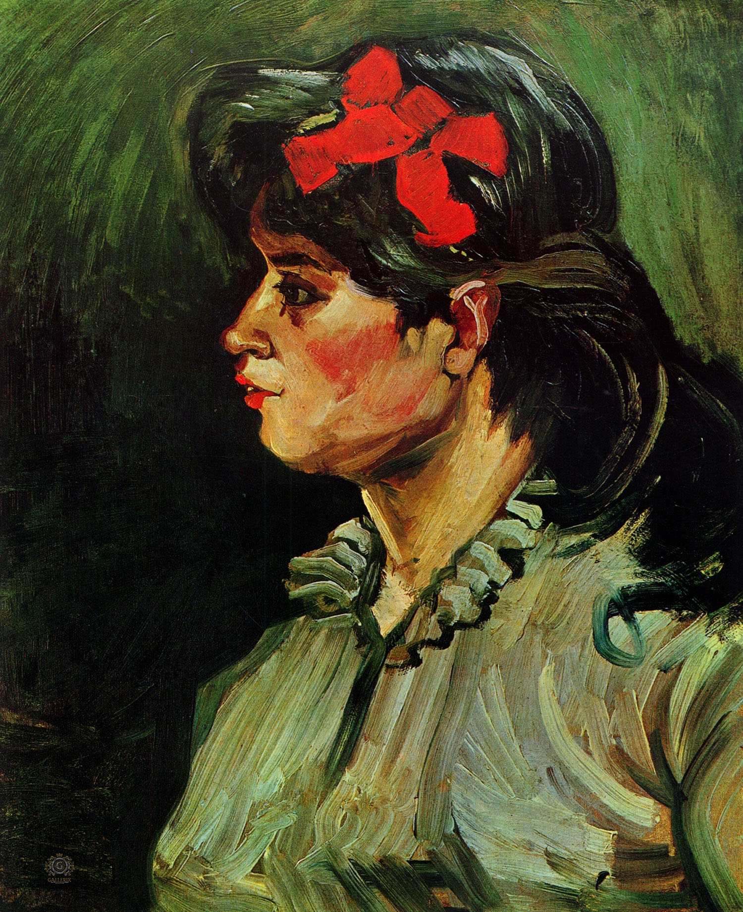 Винсент Ван Гог. "Портрет женщины с красной лентой". 1885. Частная коллекция.