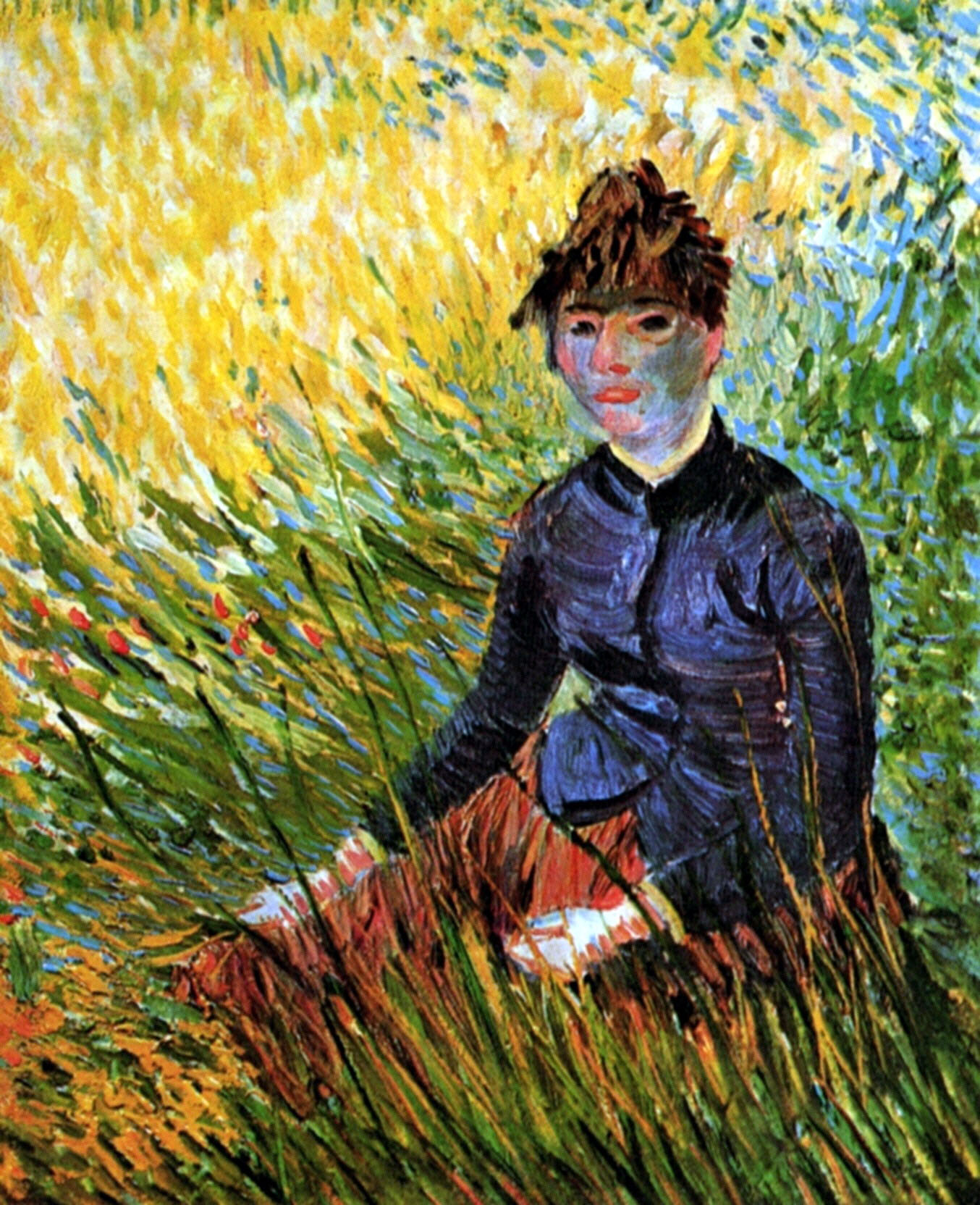Винсент Ван Гог. "Женщина, сидящая на траве". 1887. Частная коллекция.