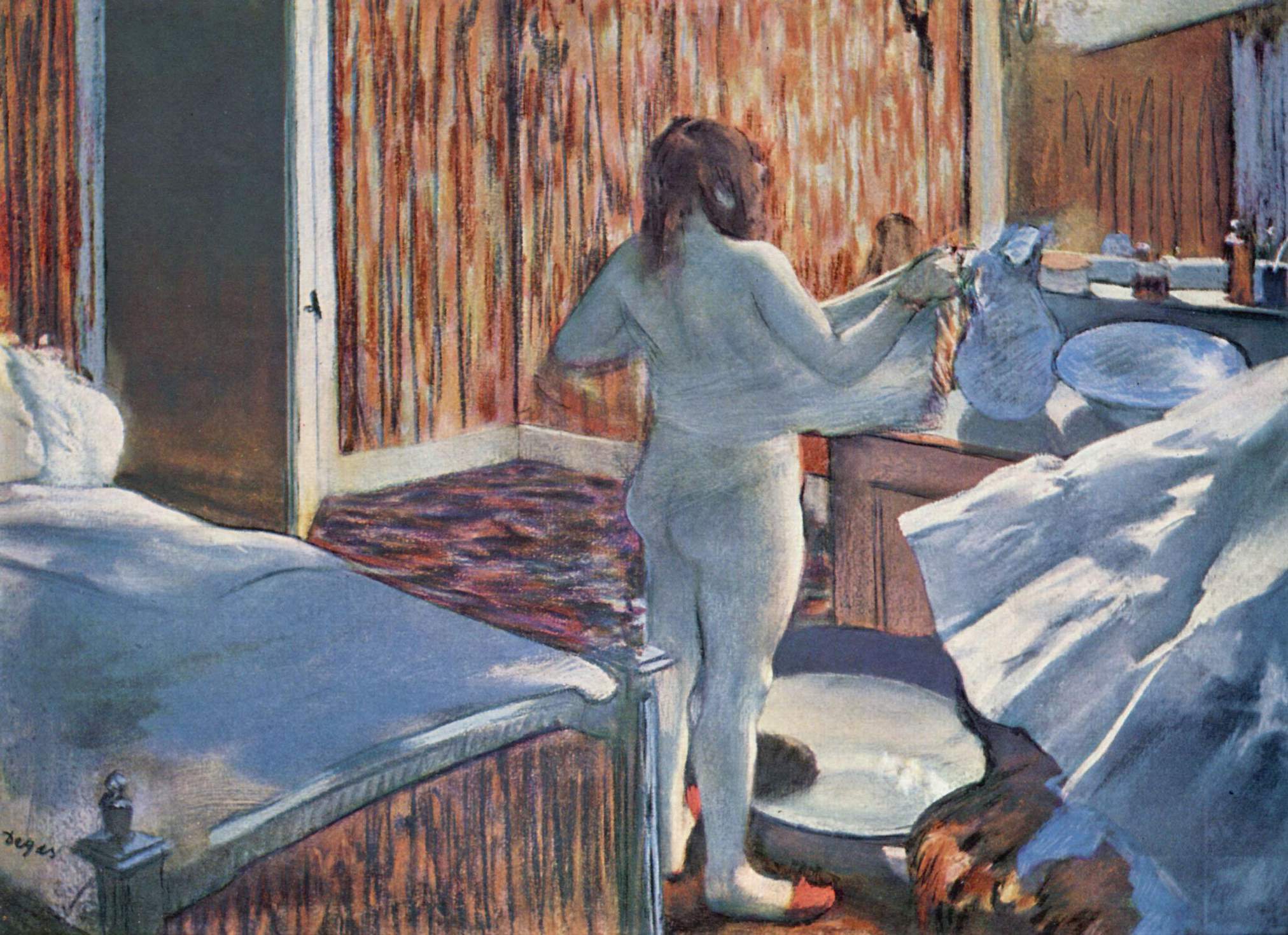 Эдгар Дега. "Женщина за своим туалетом". 1876-1877.